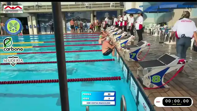 50m Costas Masculino - Série 3